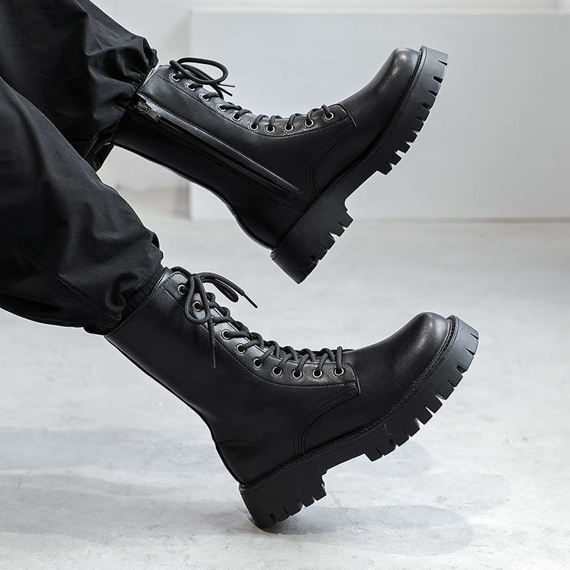 Men Formal Wear With Boots - Мужские модные мотоциклетные ботинки, вечерние платья