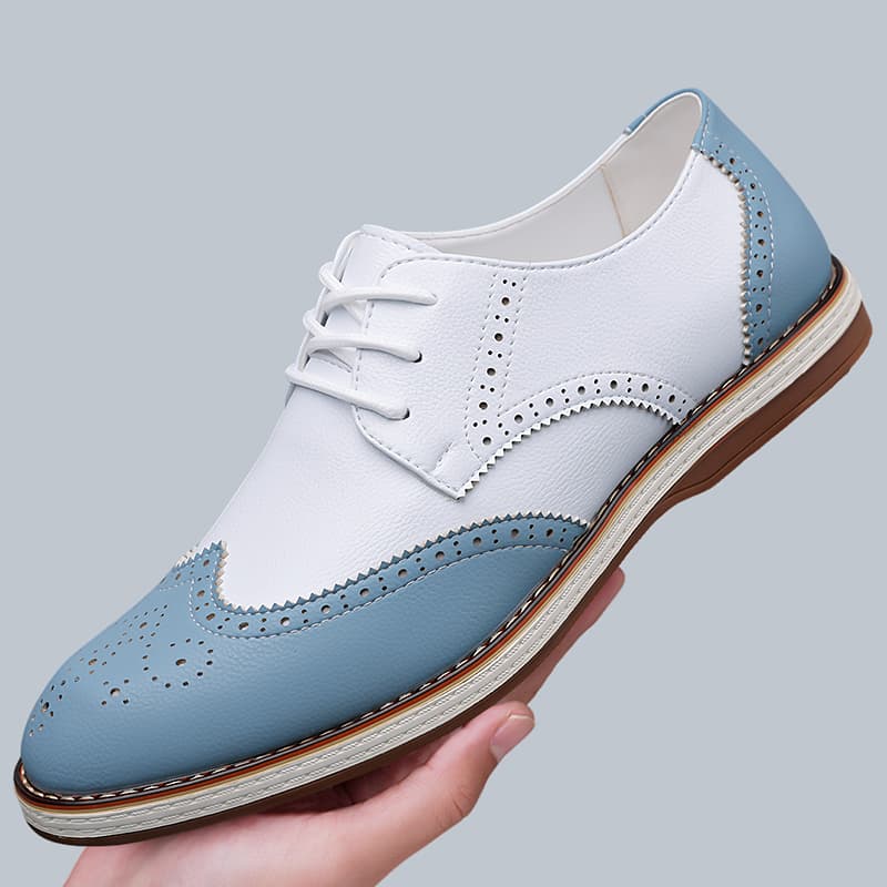 Men Formal Wear Shoes - Мужские белые и синие двухцветные туфли-оксфорды