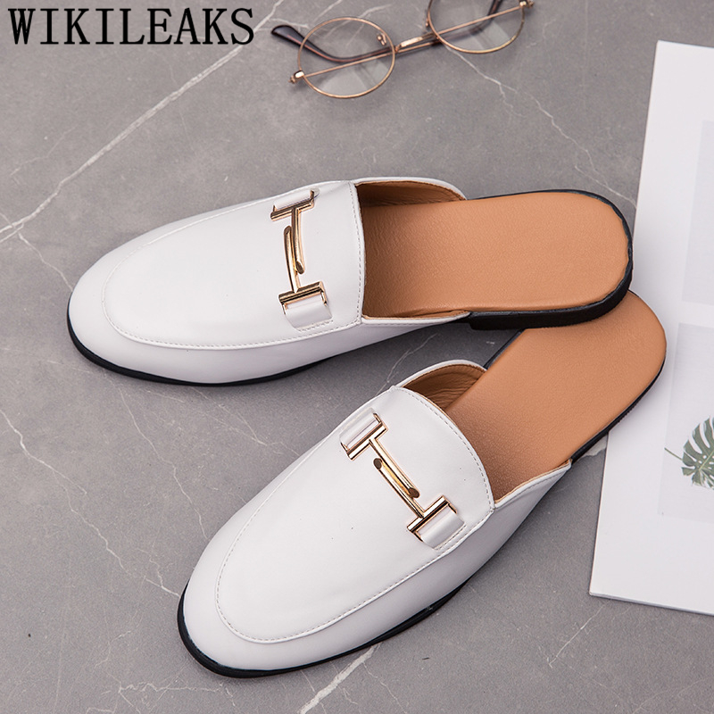 Men Formal Wear Shoes - Черные кожаные полуботинки для мужчин, мюли,