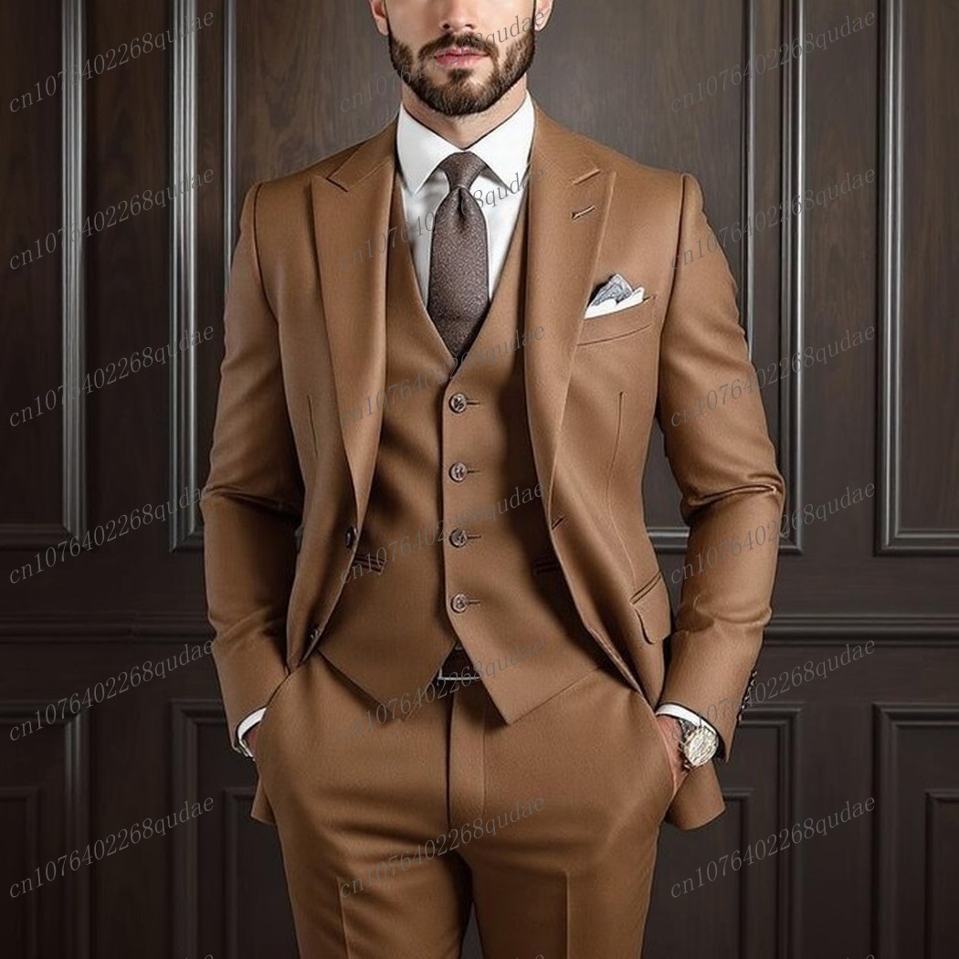 Formal Wear Jersey For Men - Коричневый мужской костюм для торжественных случаев,
