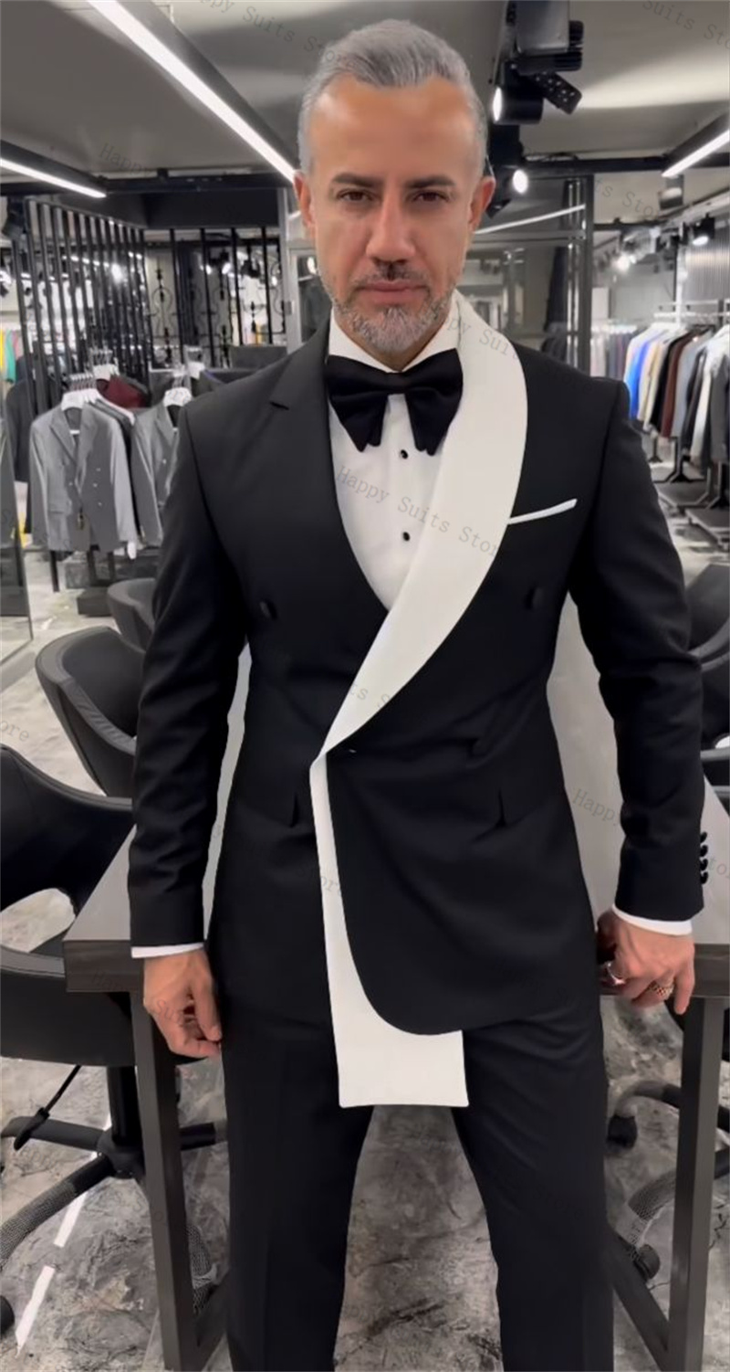 Formal Wear Jersey For Men - Черно-белый мужской костюм, комплект из 2