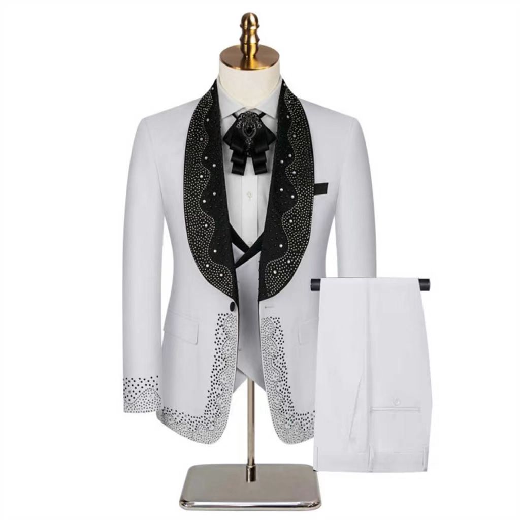 Formal Wear Jersey For Men - Белый мужской костюм, комплект из 2