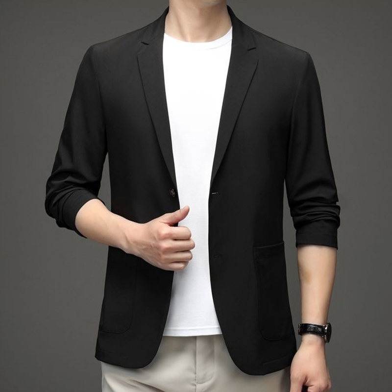 Men'S Gothic Formal Wear - Осенний мужской простой черный пиджак, универсальный