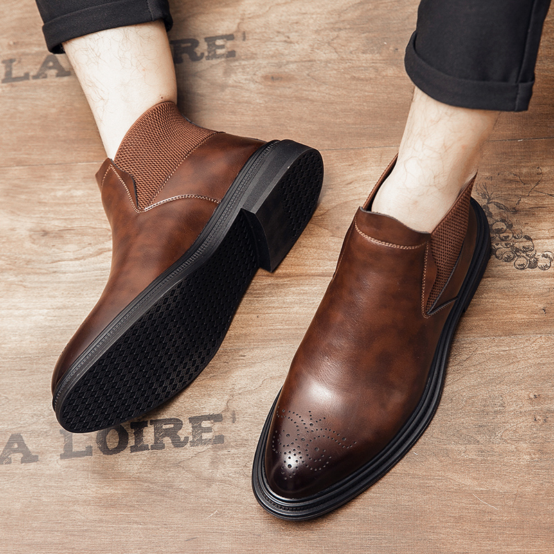 Men Formal Wear With Boots - Высокие кожаные туфли универсальны для мужчин,