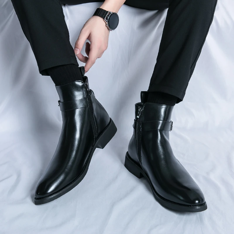 Модельер Мужские кожаные ботин – обзор и цена Men Formal Wear With Boots