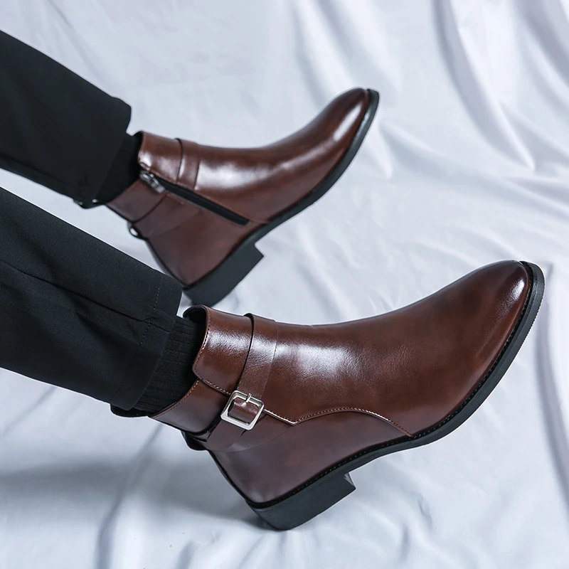 Модельер Мужские кожаные ботин – обзор и цена Men Formal Wear With Boots