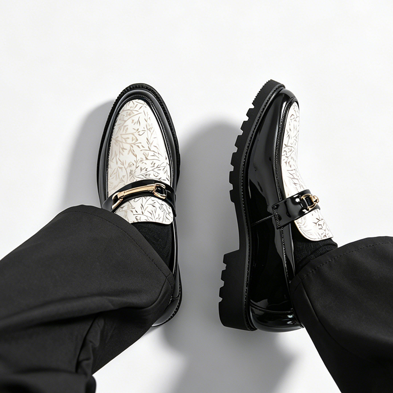 Мужские двухцветные лоферы из  – обзор и цена Men Formal Wear Shoes