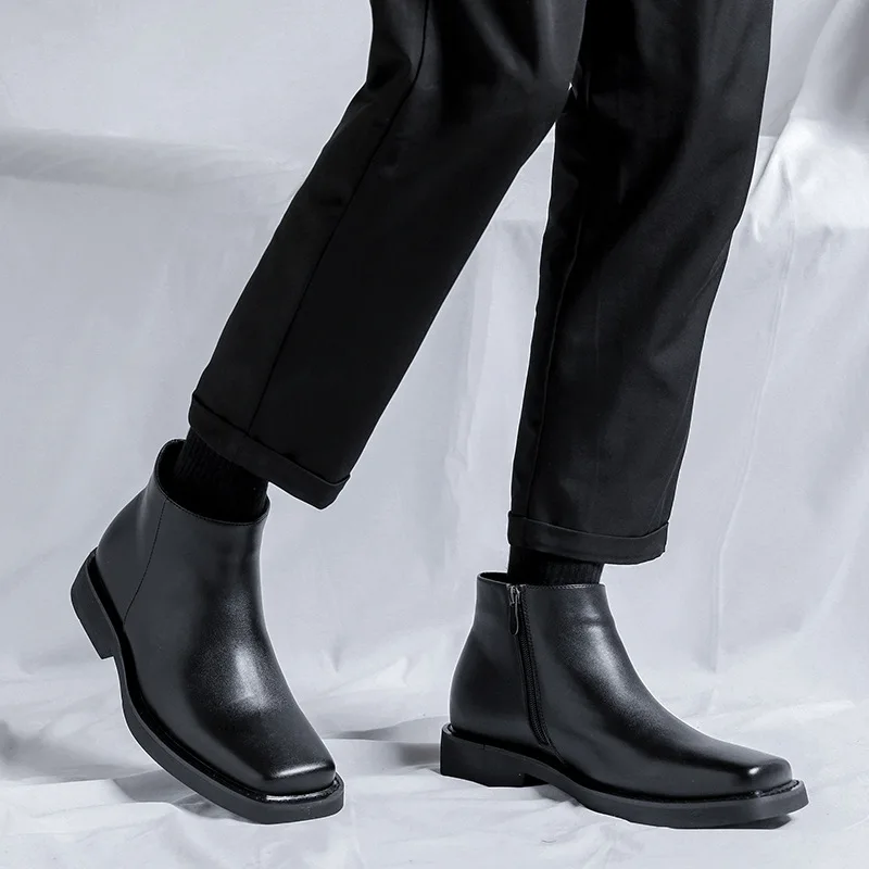 Черная новая модная мужская по – обзор и цена Men Formal Wear With Boots