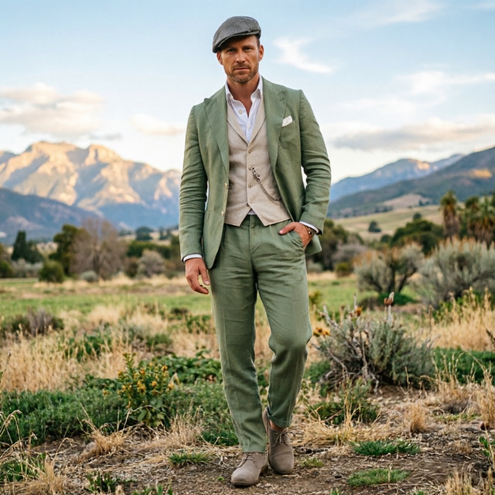 Мужской костюм из льняной ткан – обзор и цена Men Formal Party Wear Outfit