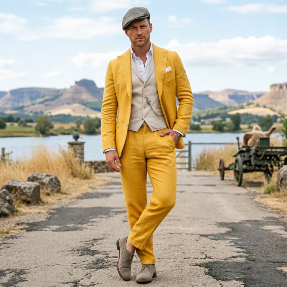 Мужской костюм из льняной ткан – обзор и цена Men Formal Party Wear Outfit