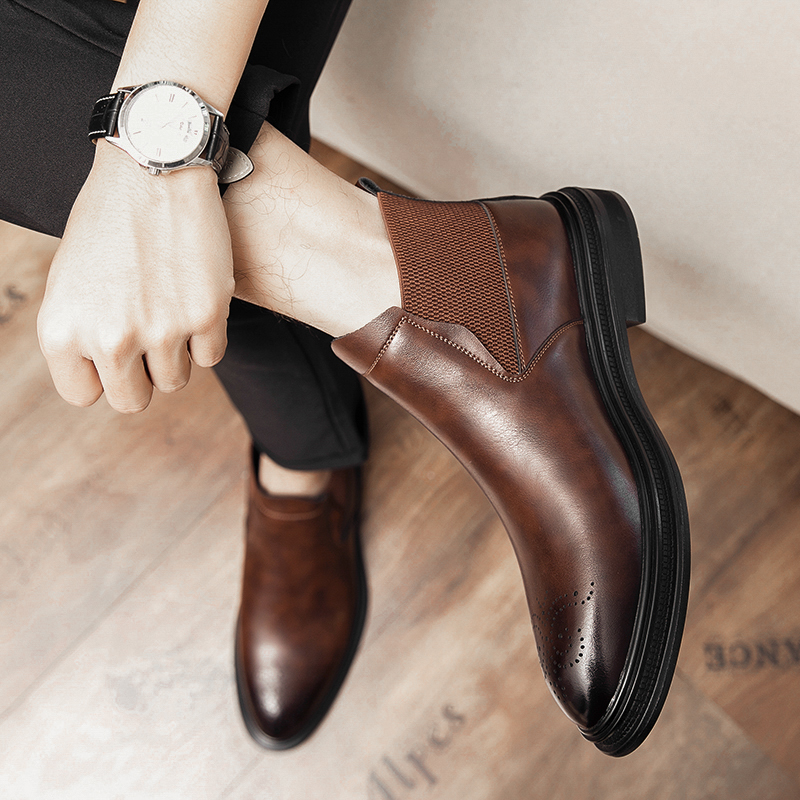 Высокие кожаные туфли универса – обзор и цена Men Formal Wear With Boots