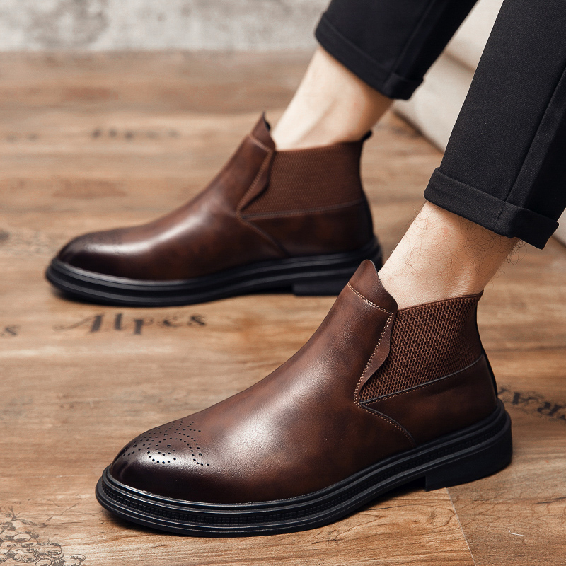 Высокие кожаные туфли универса – обзор и цена Men Formal Wear With Boots