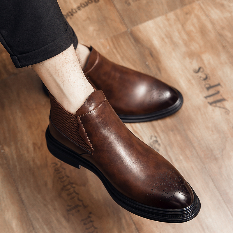 Высокие кожаные туфли универса – обзор и цена Men Formal Wear With Boots