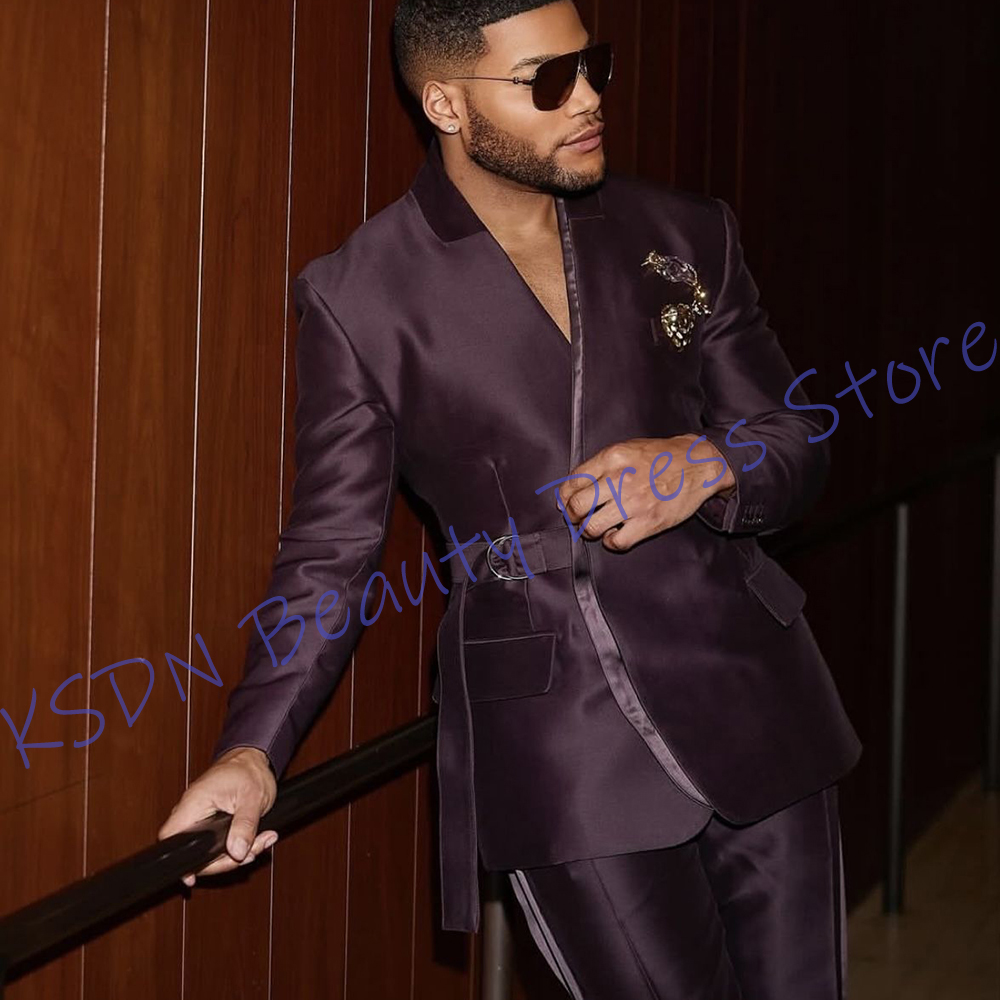 Элегантный фиолетовый атласный – обзор и цена Men Formal Wear Purple