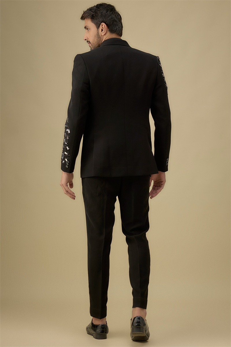 Черный мужской костюм с криста – обзор и цена Formal Wear Jersey For Men