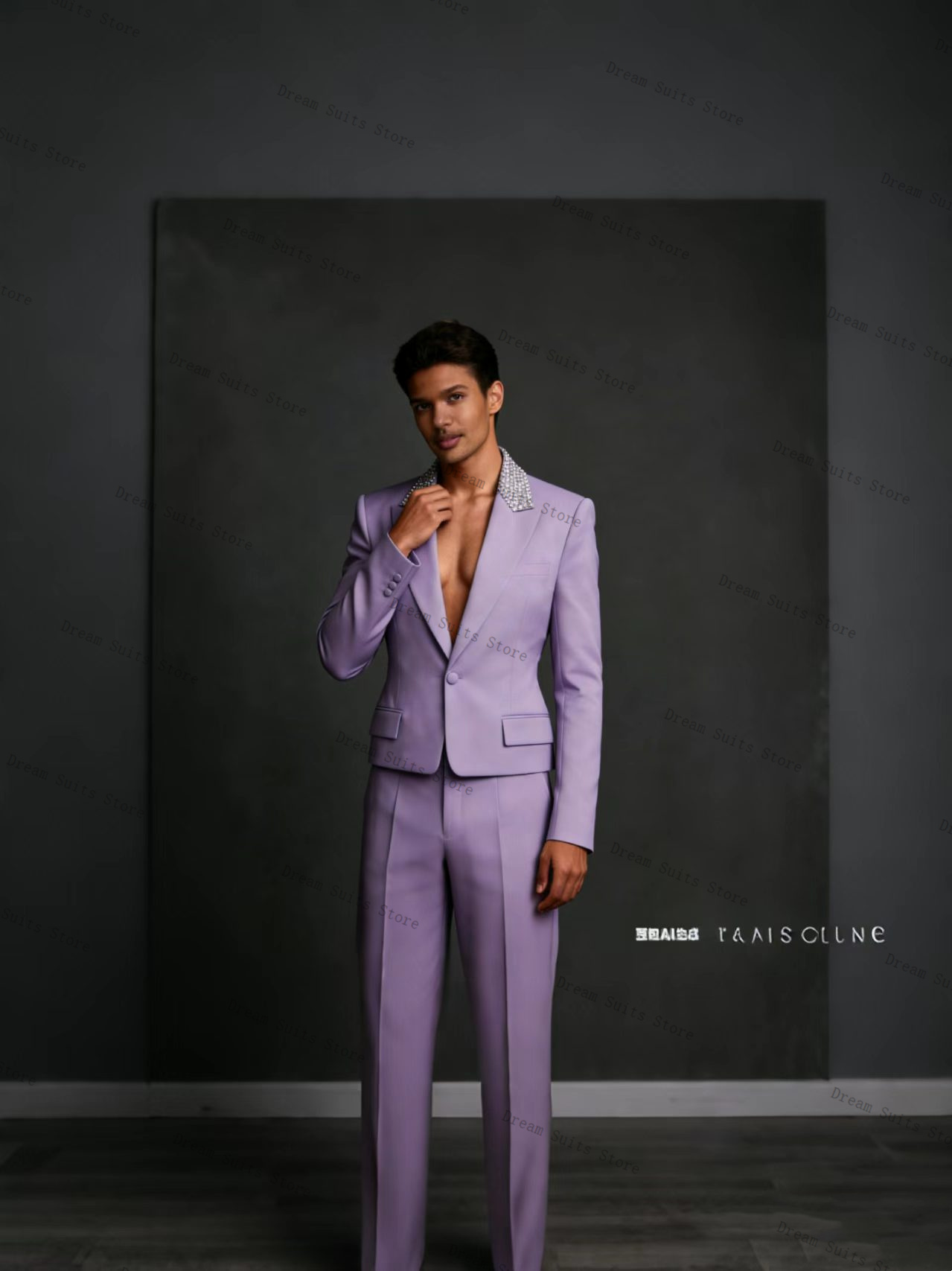Мужской костюм Crystals, 2 пре – обзор и цена Men Formal Wear Purple