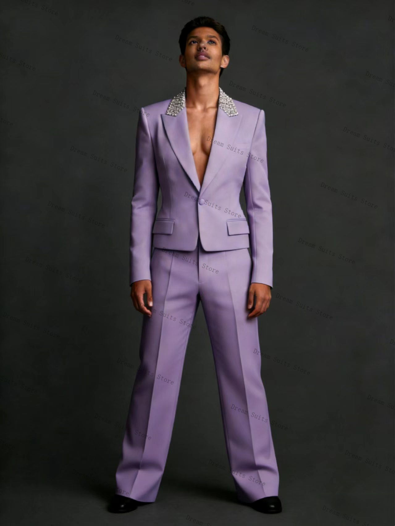 Мужской костюм Crystals, 2 пре – обзор и цена Men Formal Wear Purple