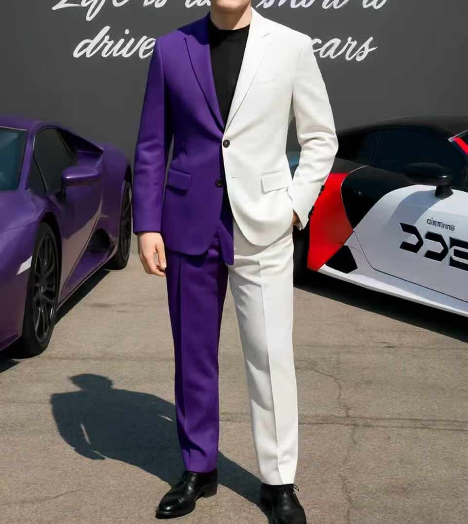 Фиолетовый, белый мужской кост – обзор и цена Men Formal Wear Purple