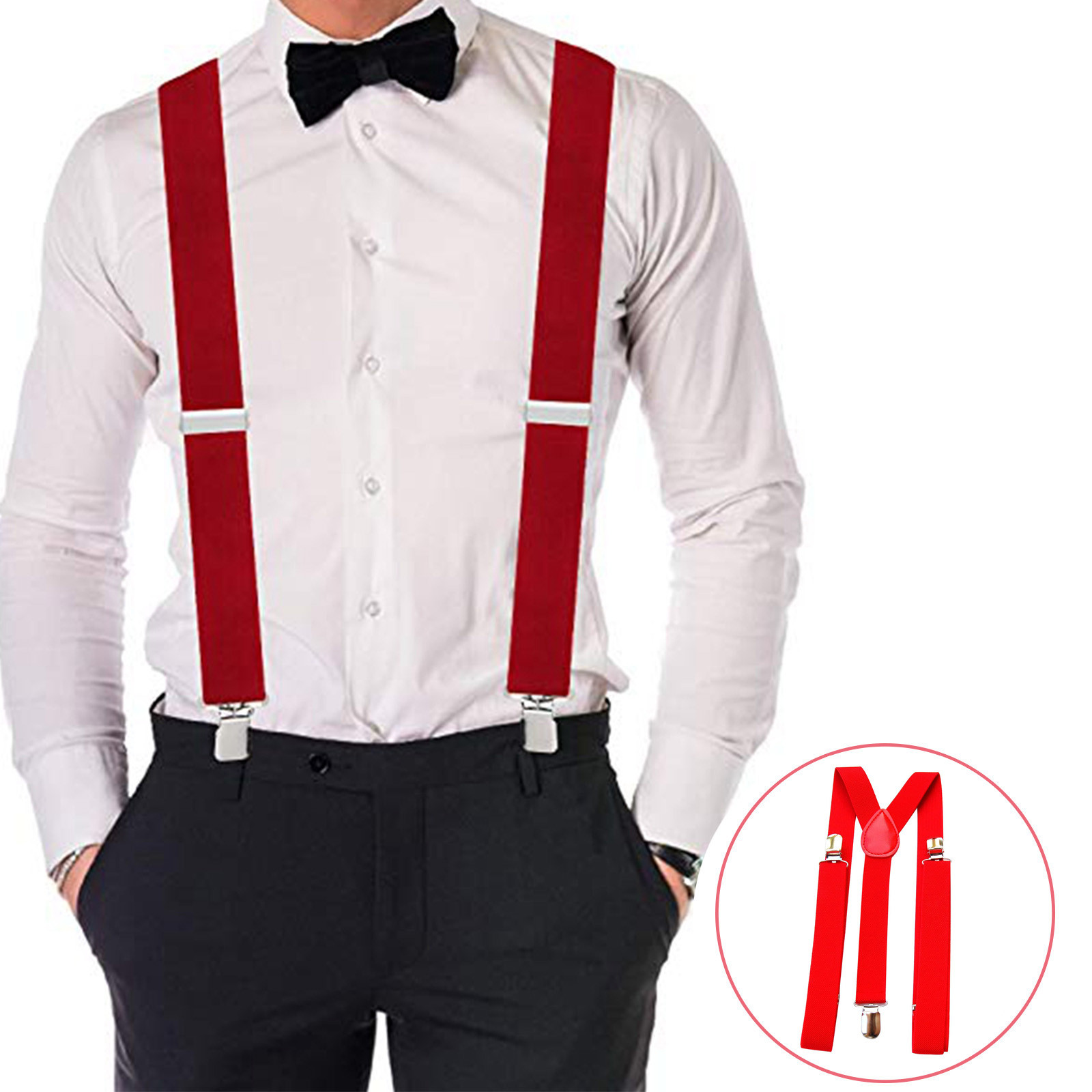 Красные регулируемые подтяжки  – обзор и цена Men'S Formal Wear With Suspenders