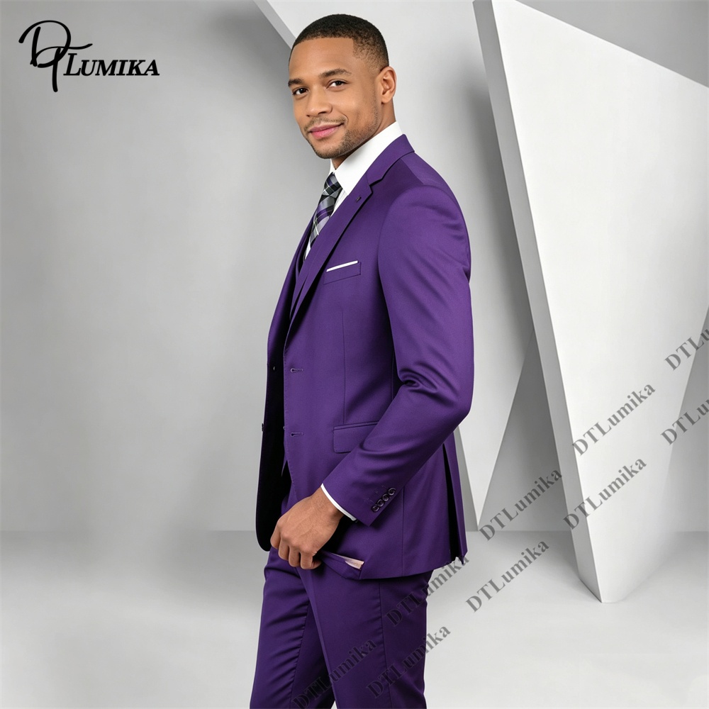 Мужской фиолетовый костюм-трой – обзор и цена Men Formal Wear Purple