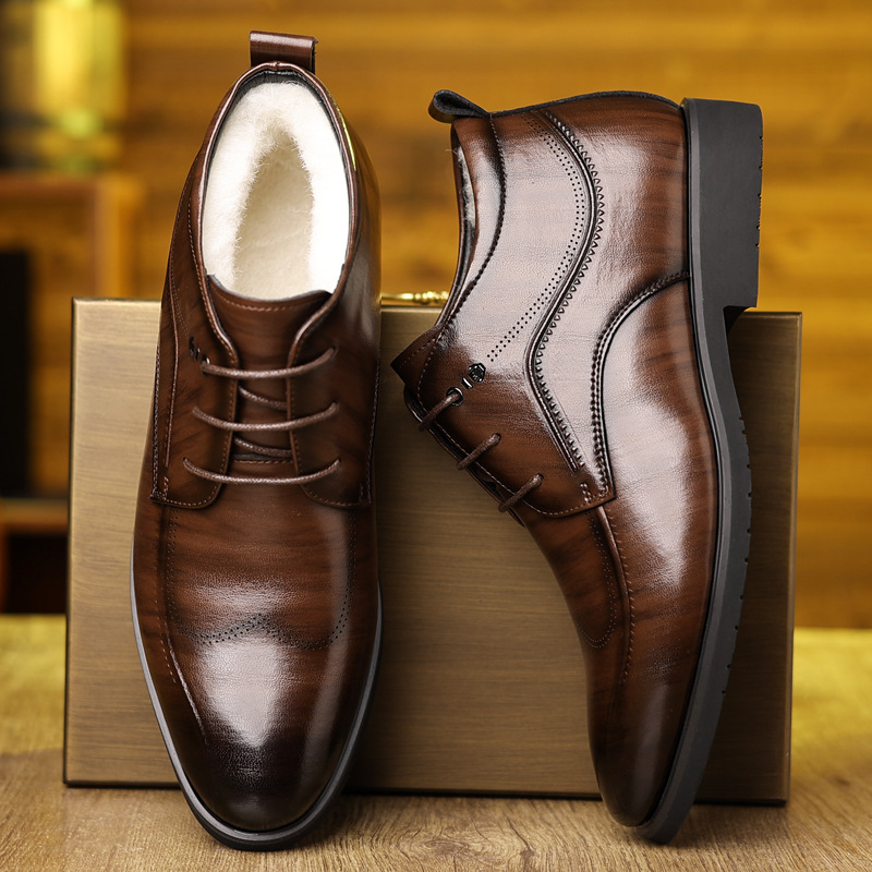 Мужская зимняя кожаная обувь,  – обзор и цена Men Formal Wear With Boots